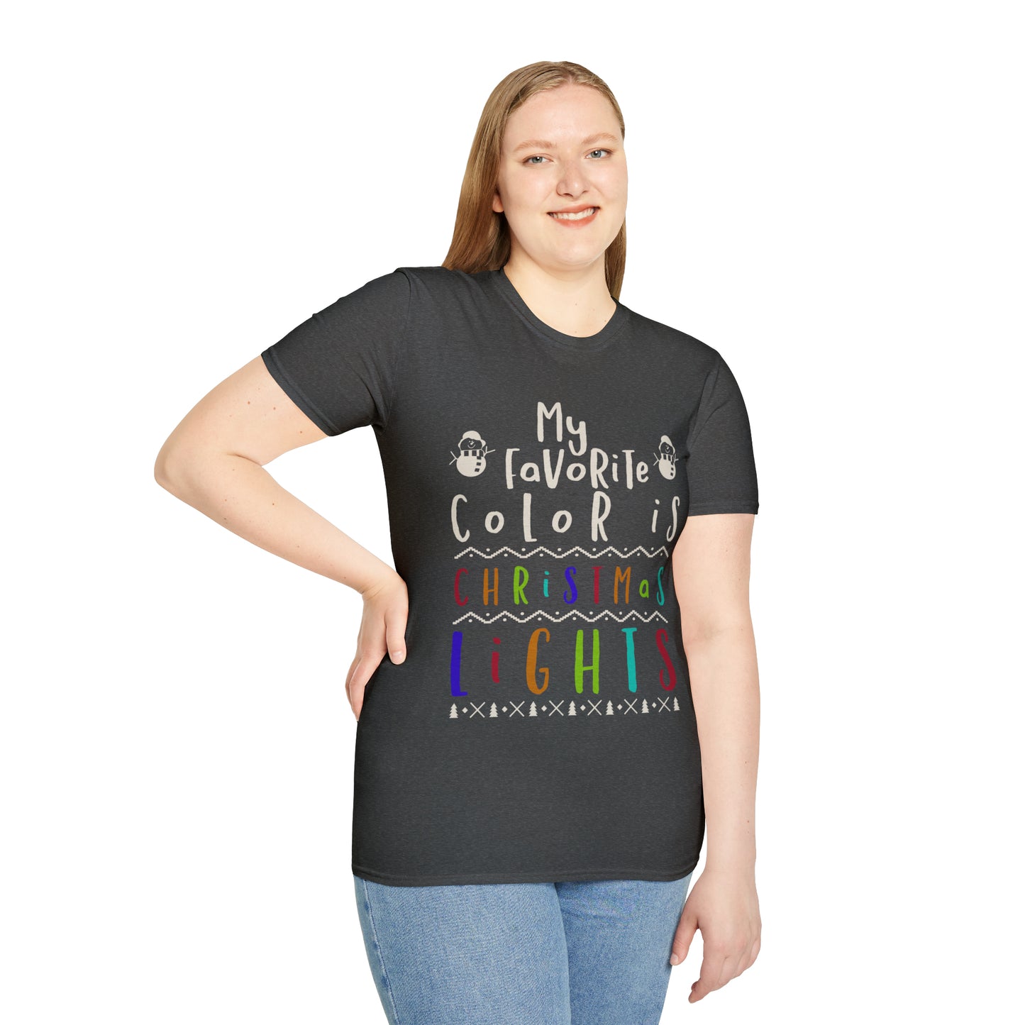 My Favorite Color is Christmas Lights Softstyle T-Shirt