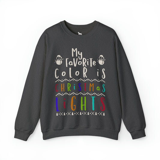 My Favorite Color is Christmas Lights Heavy Blend™ Crewneck Sweatshirt