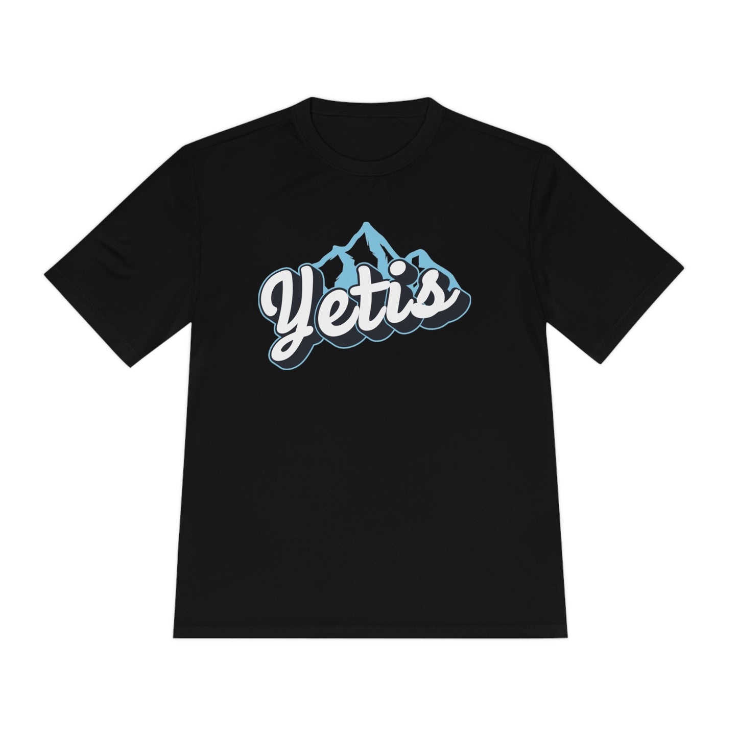 Yetis Mountain Script Moisture Wicking Tee