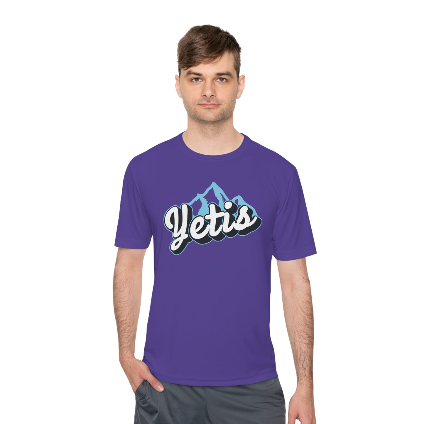 Yetis Mountain Script Moisture Wicking Tee