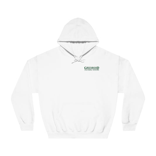 Greenwood Cleaning Systems DryBlend® Hooded Sweatshirt (Dark Green Logo Front and Back)
