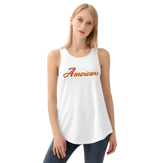 Womens Young Americans Loose Tank Tops (White)