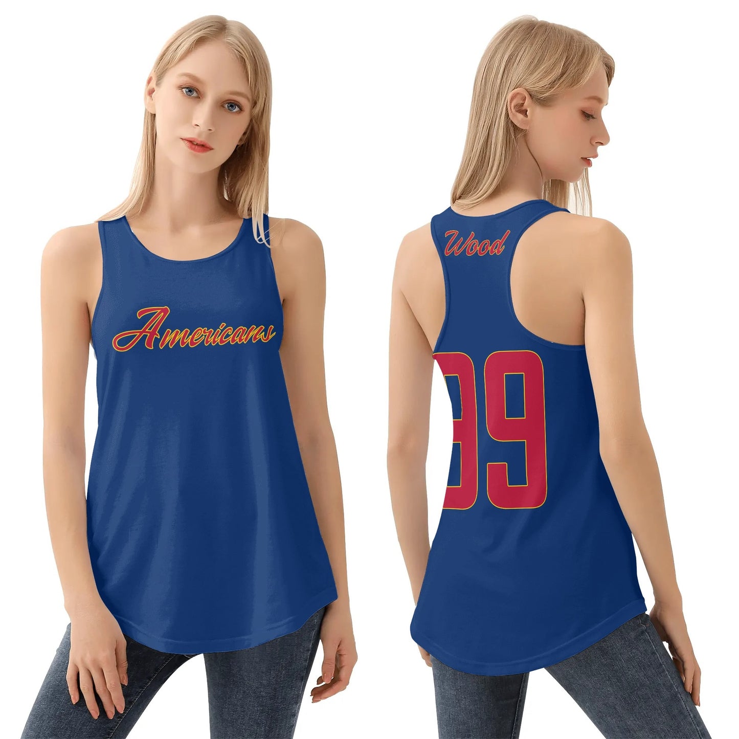 Young Americans - Womens Loose Tank Tops Wood 99 (blue)