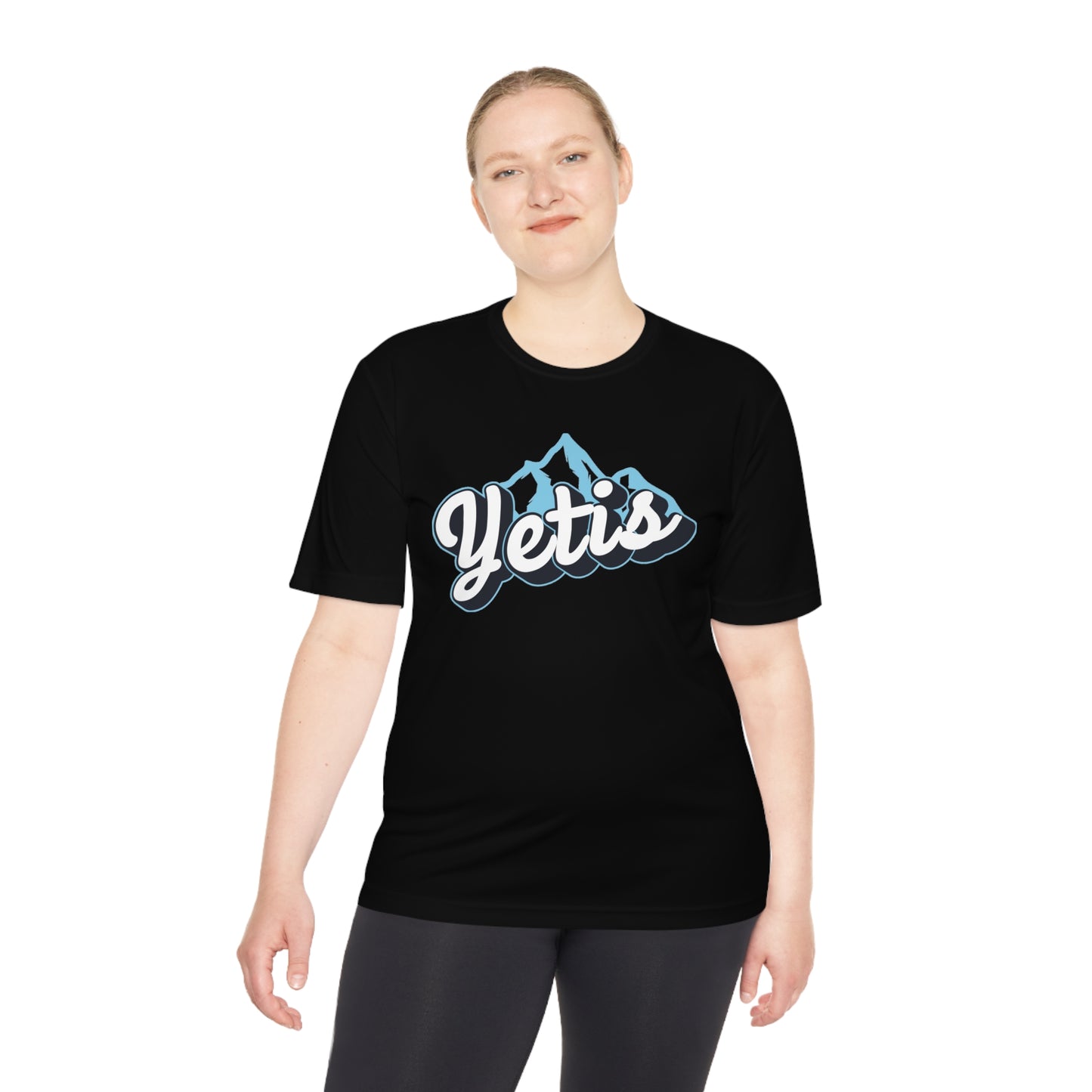 Yetis Mountain Script Moisture Wicking Tee