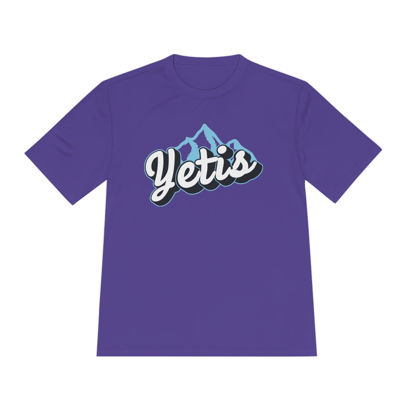 Yetis Mountain Script Moisture Wicking Tee