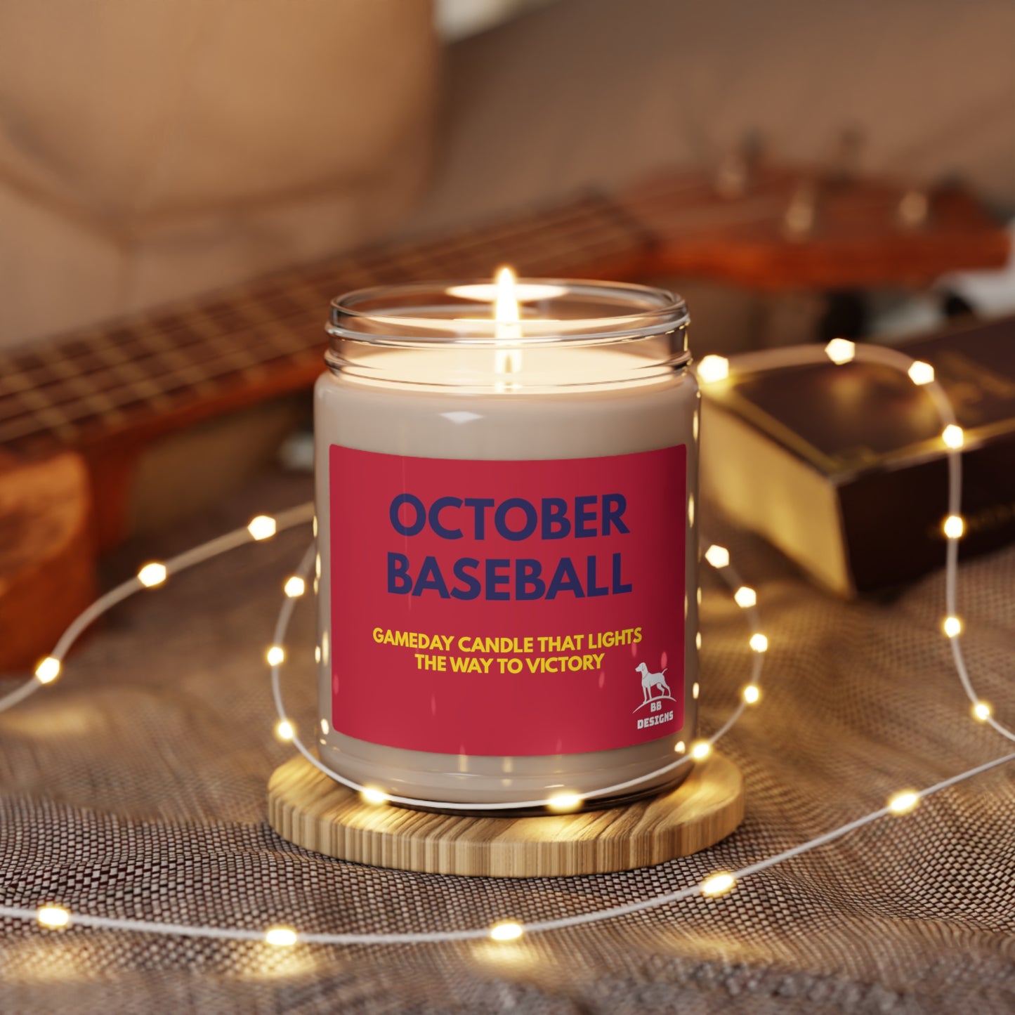 October Baseball Scented Soy Candle, 9oz