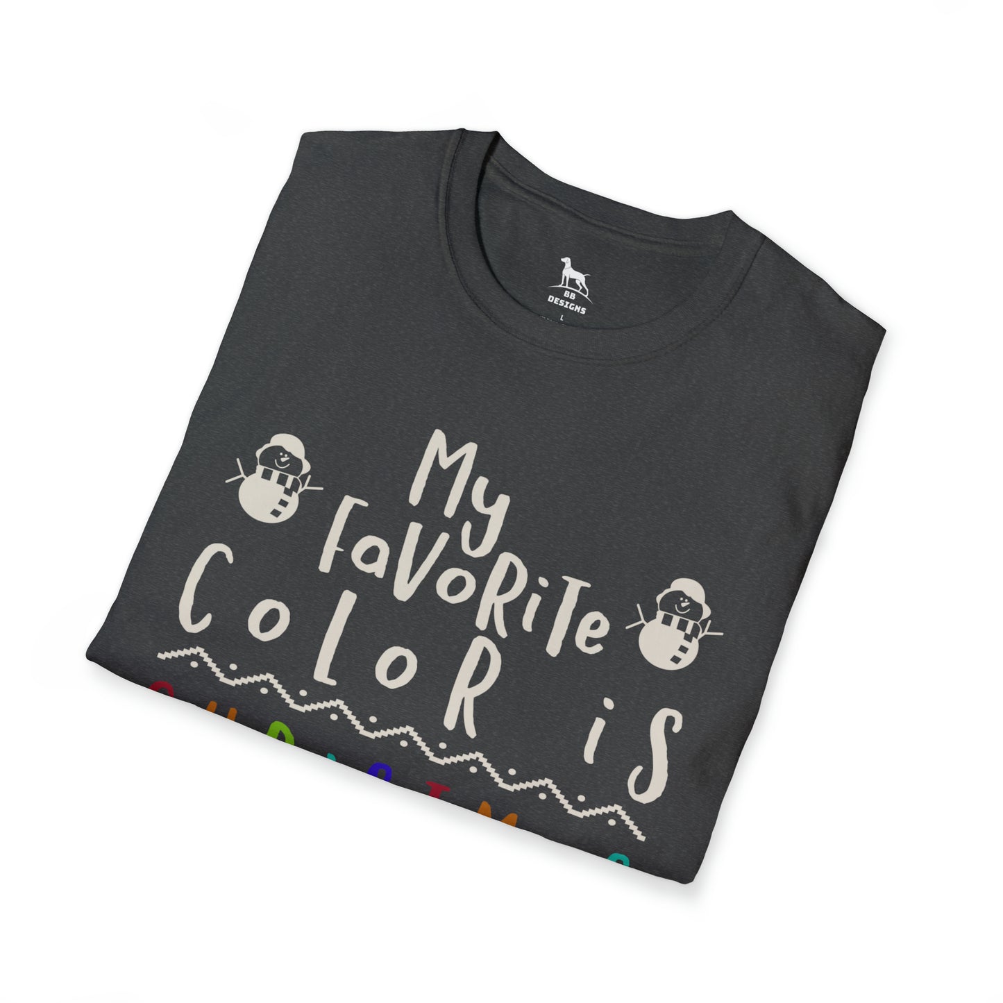 My Favorite Color is Christmas Lights Softstyle T-Shirt