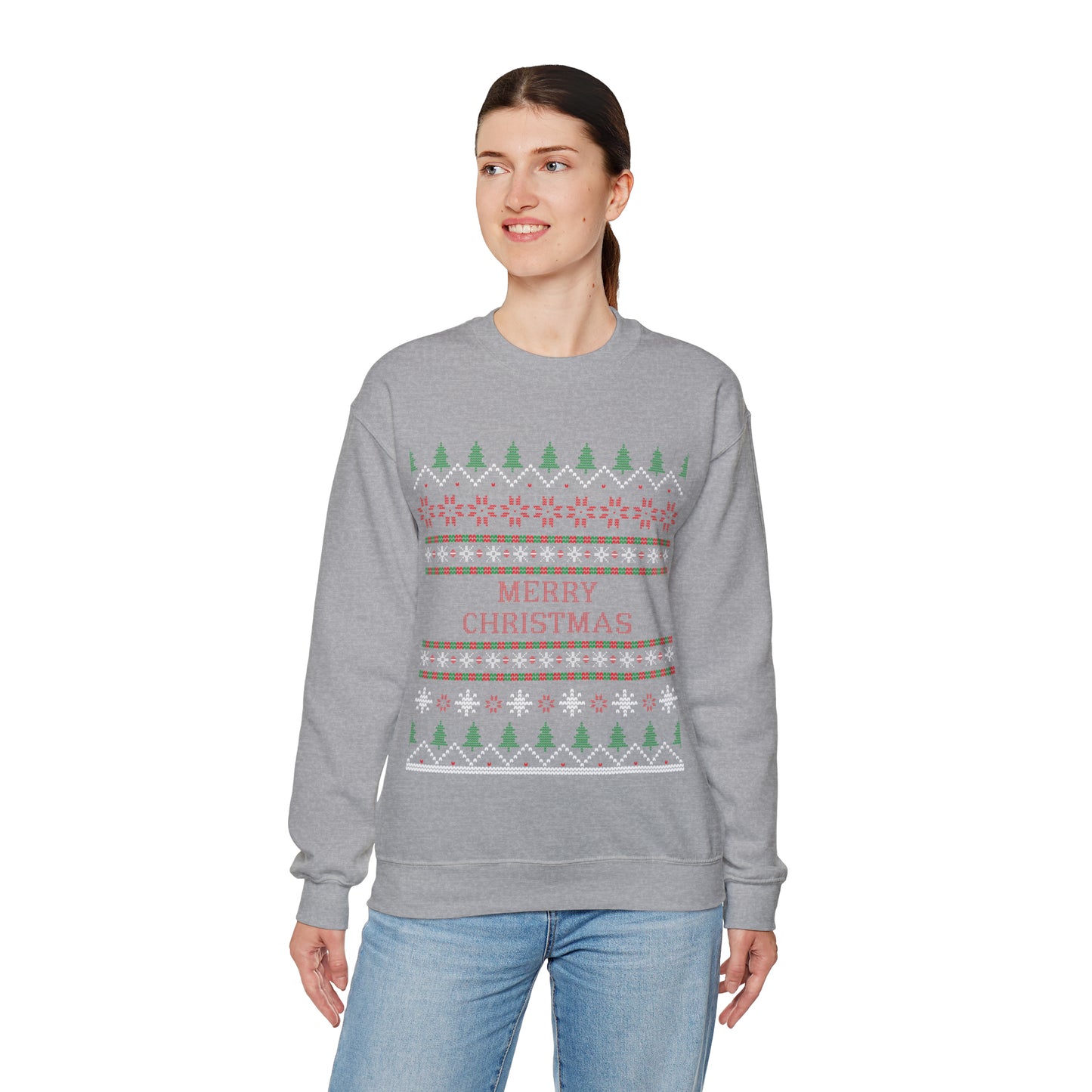 Merry Christmas Ugly Sweater Heavy Blend™ Crewneck Sweatshirt