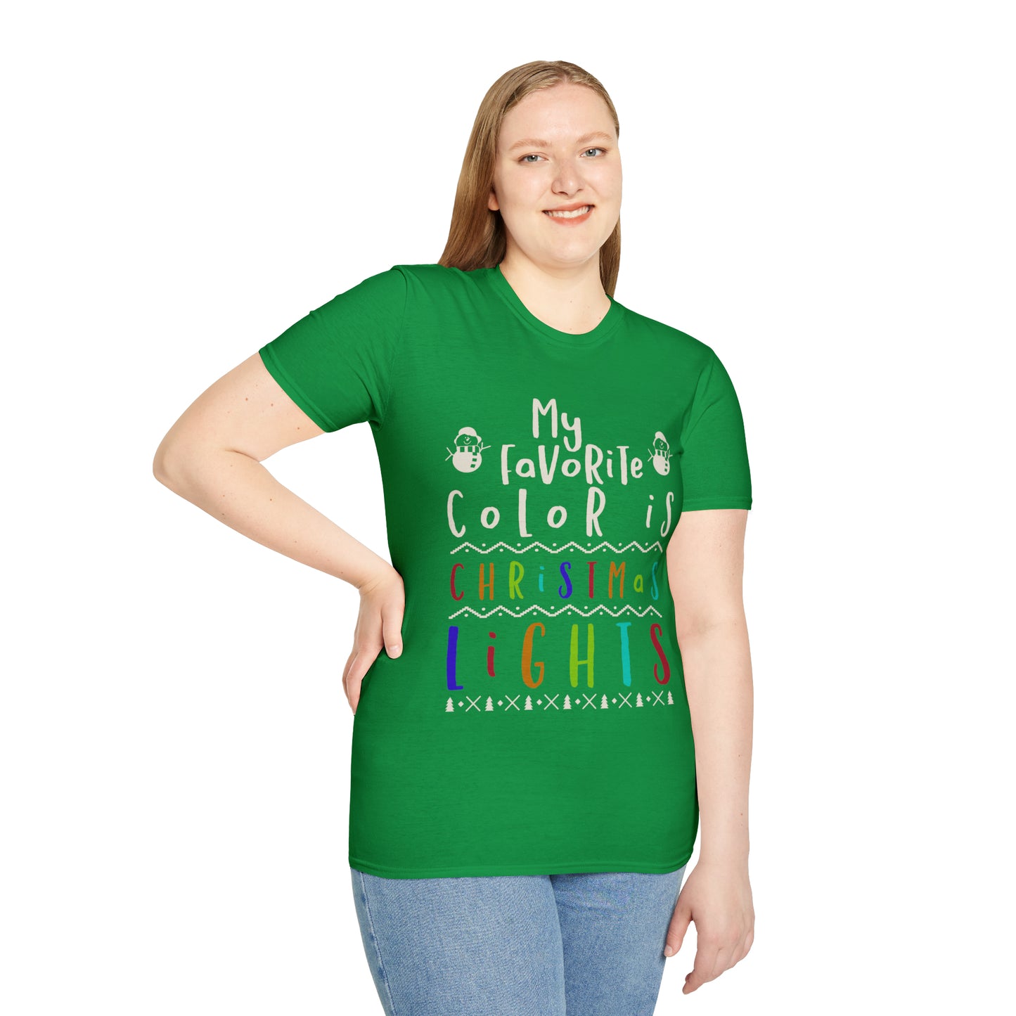 My Favorite Color is Christmas Lights Softstyle T-Shirt