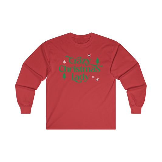 Crazy Christmas Lady Ultra Cotton Long Sleeve Tee